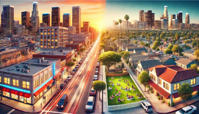 subruban and urban city