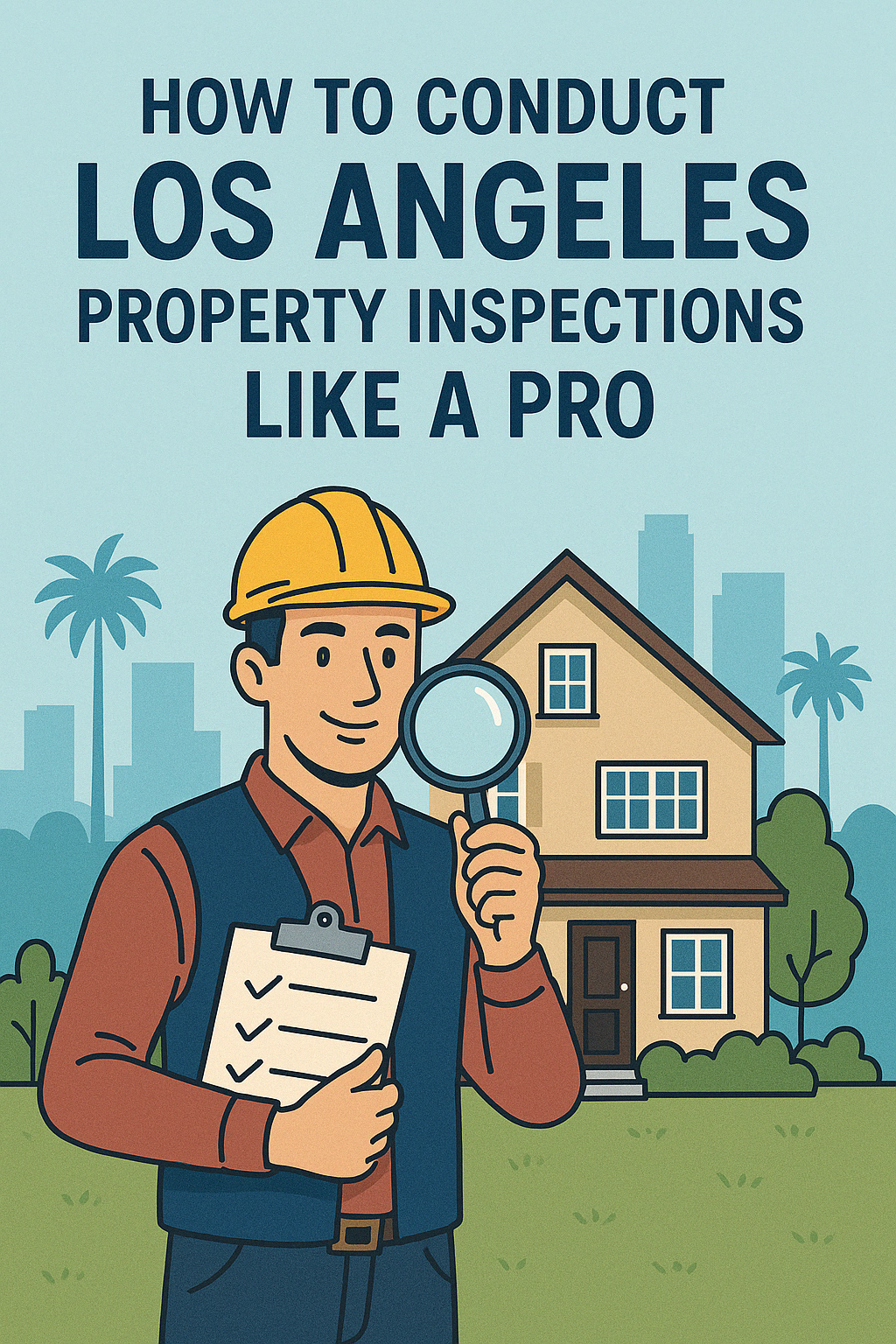 inspector in front of house
