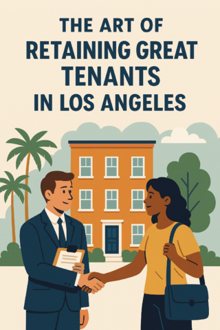 tenant and agent shaking hands in front of building