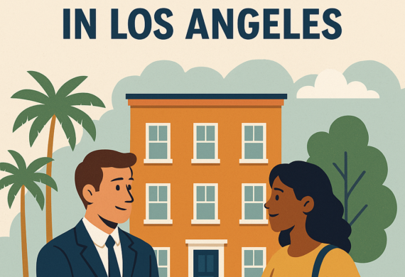 tenant and agent shaking hands in front of building