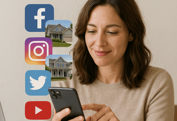 woman using social media