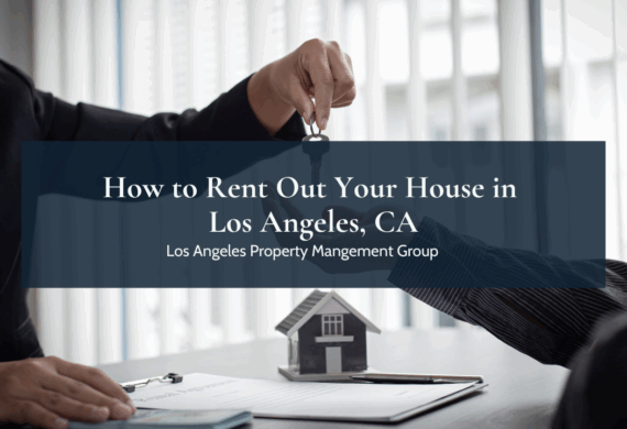 How to Rent Out Your House in Los Angeles - two hands exchanging keys above mini house