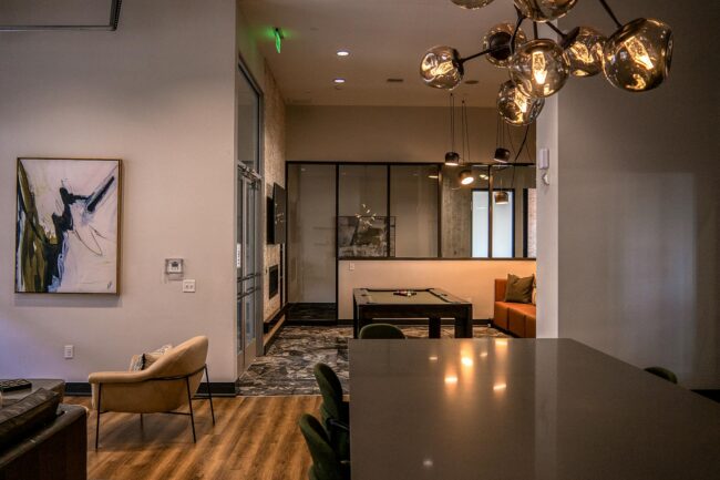 inside modern home, dining room