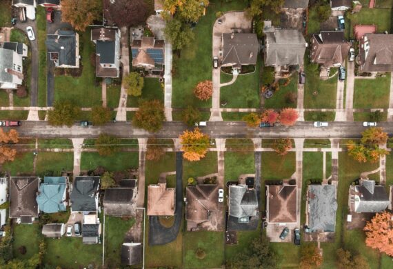 over view of houses