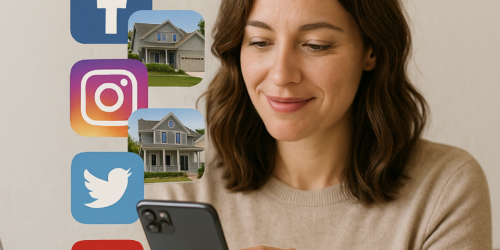 woman using social media