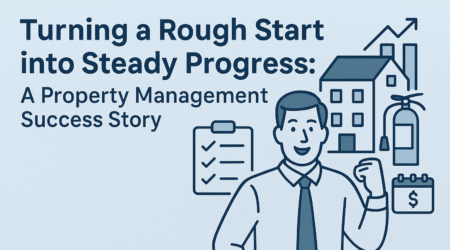 property manager in front of property